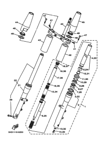 XVS1100A XVS11AP Вилка передней оси
