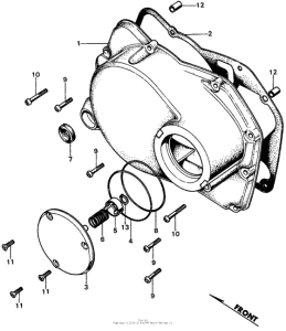 CB450 Крышка картера правая