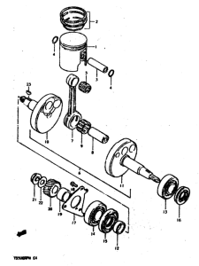 TS50 Piston - crankshaft