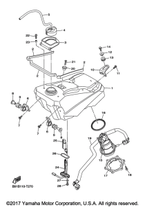 WR450F Топливный бак
