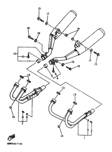 XJ600N Выхлопная система