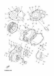 XT660Z (ABS) Crankcase cover ass`y  (v