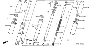 VT1100C2 Вилка передней оси