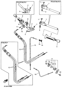 FZR400RR ｽﾃｱﾘﾝｸﾞﾊﾝﾄﾞﾙ･ｹｰﾌﾞﾙ 1