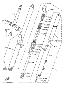 TDM850 Передняя вилка