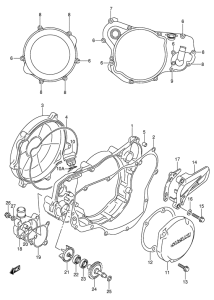 RM250 Crankcase cover- water pump