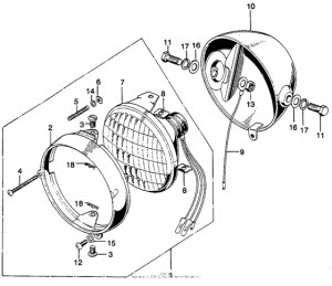 SL125 Headlight + headlight case