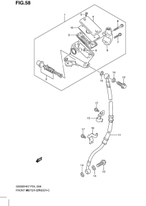 GS500 Передний тормозной цилиндр