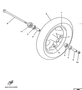 YP250 Переднее колесо