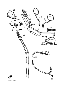 XT600E Рулевой рычаг и кабель