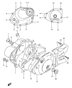 DF125 Crankcase cover ass`y  (v