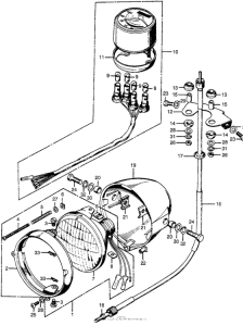 CL100 Headlight + speedometer