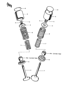 KZ1000 Клапана