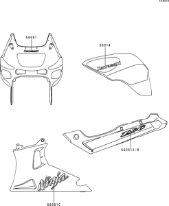 ZX600 Decals(green)(zx600-e5 / e6)