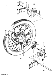 TS50 Rear wheel complete assy