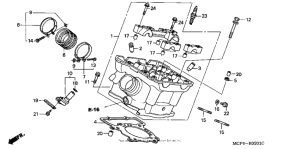 RVT1000R Головка цилиндров задняя