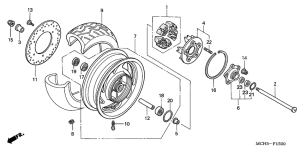 VTX1800C Rear wheel complete assy