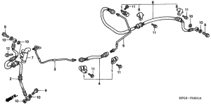 FES250 Шланги и трубки заднего тормоза