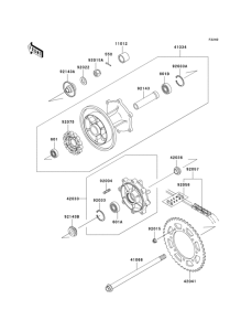 KLE500 Задняя ступица колеса
