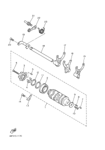 XJ600S Shift cam & fork