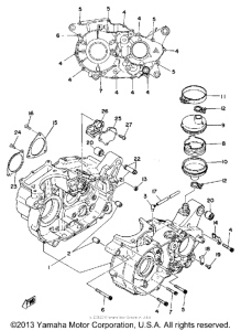 XT500H Картер двигателя