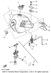 XT350SC (CA ED.) Топливный бак