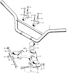 XL100 Handlebar + fork top bridge
