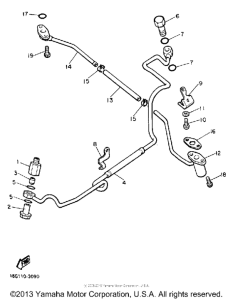 XJ650LK Oil pipe, turbo unit