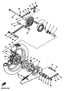 PW80 PW80M Rear wheel complete assy