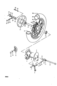 RM50 Rear wheel complete assy