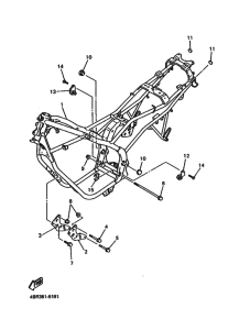 XJ600S XJ600SH Frame comp