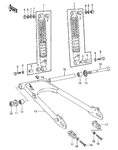 KZ440 Swing arm / shock absorbers