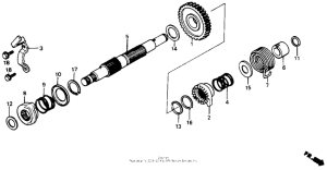 XR200R Kick start spindle 84-85