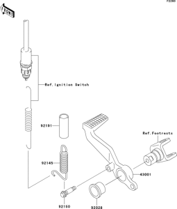 ZX636 Педаль тормоза