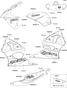 ZX636 Decals(green / black)