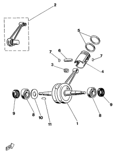 ME50 Коленчатый вал и поршни