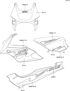 EX500 Decals(blue)(ex500-d2)