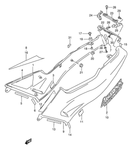 GSX250 Обтекатель задний