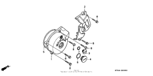 XR200R Крышка картера левая