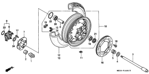 GL1500SE Rear wheel complete assy