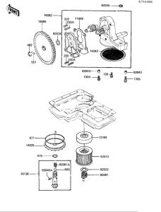 KZ1000 Насос масляный  / фильтр масляный