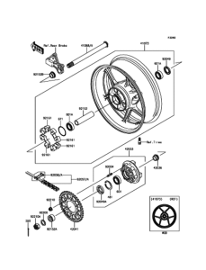 ZX600 Заднее колесо и цепь