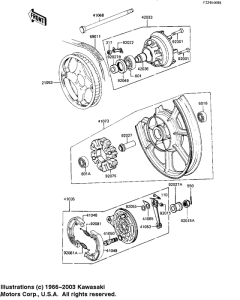 KZ250 Rear wheel / hub / brake / belt