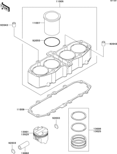 ZX600 Цилиндр и поршни