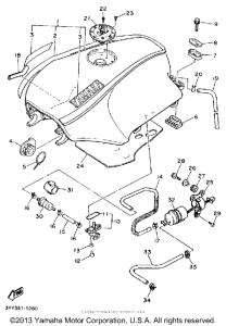 FJ1200DC Топливный бак