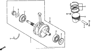 FT500 Коленчатый вал и поршни