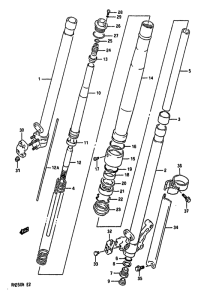 RM250 Передняя вилка