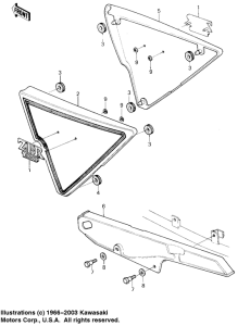 KZ1000 Крышка боковая / защита цепи