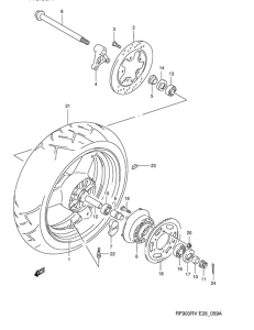 RF900 Rear wheel complete assy