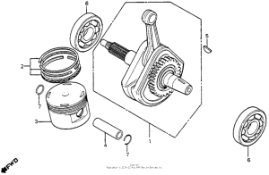 XR350R Crankshaft + piston 85